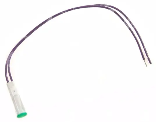 světlo signalizační, zelená, d =7 mm, 250V, T85,  L =150mm